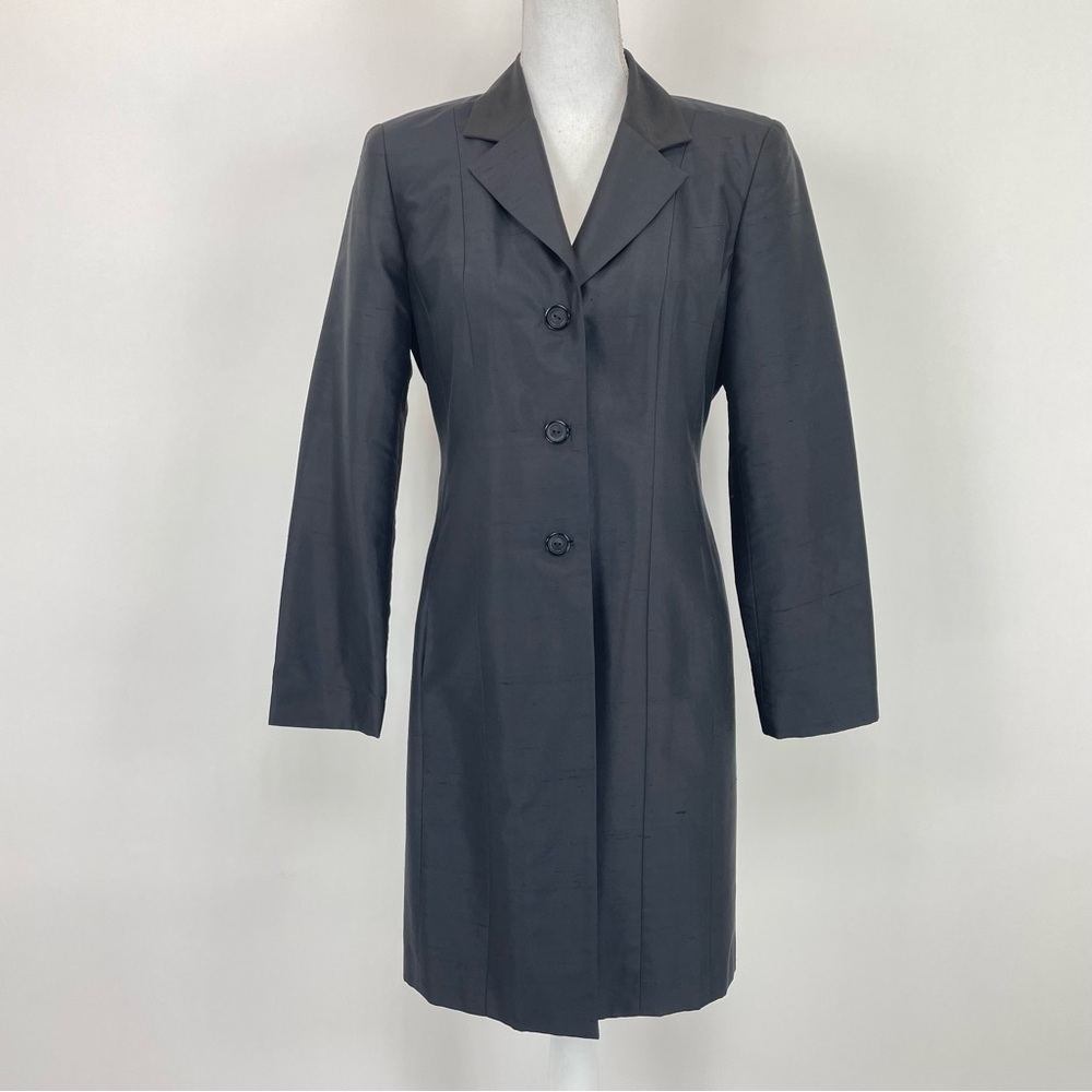 Kate Hill Silk 3/4 Jacket 6 Black